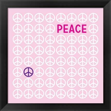 Framed Peace Pink Print