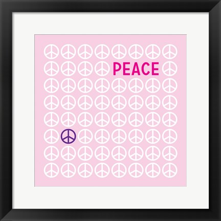 Framed Peace Pink Print