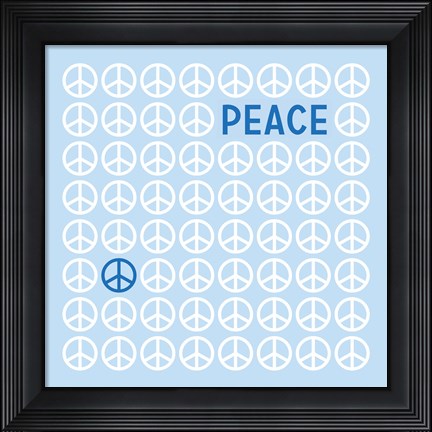 Framed Peace Blue Print