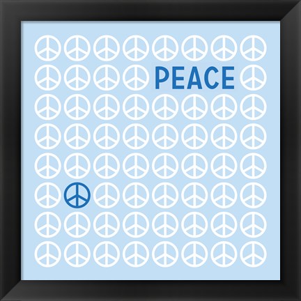 Framed Peace Blue Print