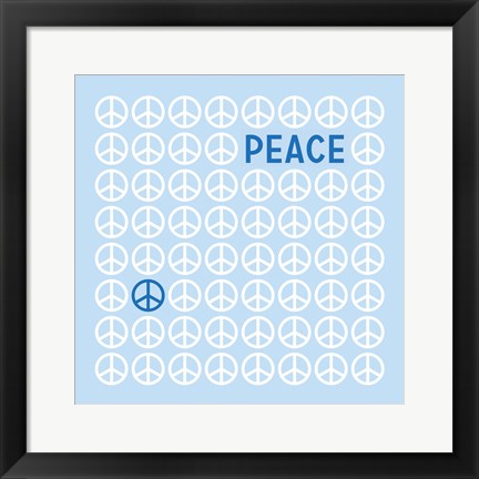 Framed Peace Blue Print