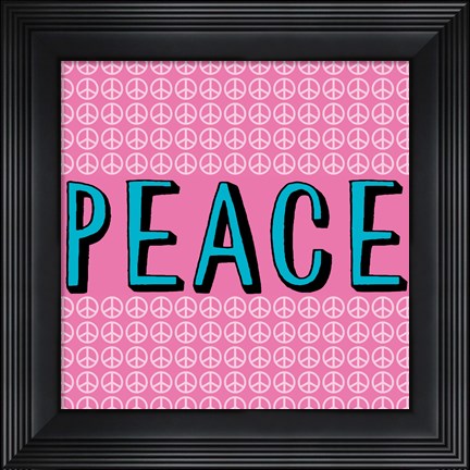 Framed Peace - Blue and Pink Print