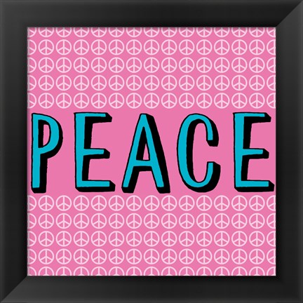 Framed Peace - Blue and Pink Print