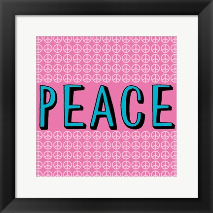 Framed Peace - Blue and Pink Print