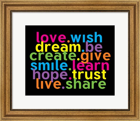 Framed Love Wish Dream Print