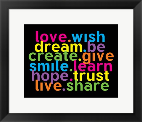 Framed Love Wish Dream Print