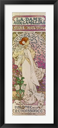 Framed La Dame aux Camelias, Sarah Bernhardt, Paris 1894 Print