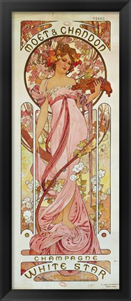Framed White Star Champagne, Moet et Chandon, 1889 Print