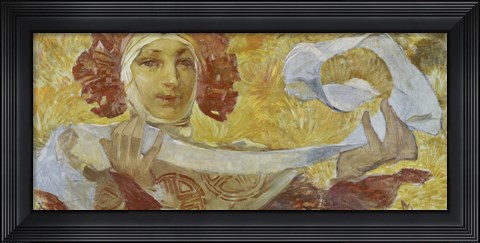 Framed Woman with Scarf Print