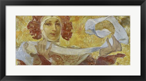 Framed Woman with Scarf Print