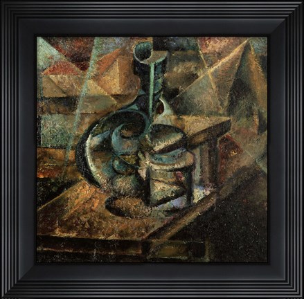 Framed Still Life With Botttle Print