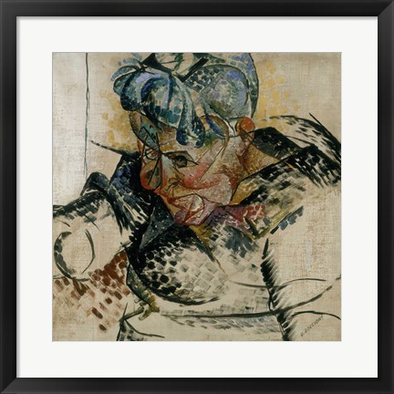 Framed Study of the Head, Portrait of the Artist&#39;s Mother 1912 Print