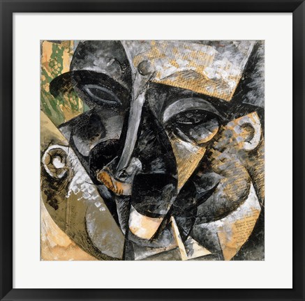 Framed Dynamism of Man&#39;s Head 1914 Print