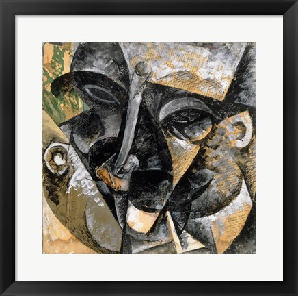 Framed Dynamism of Man&#39;s Head 1914 Print