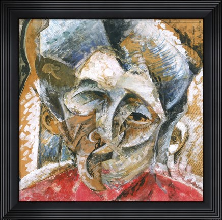 Framed Dynamic Composition with a Woman&#39;s Head Print