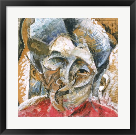 Framed Dynamic Composition with a Woman&#39;s Head Print