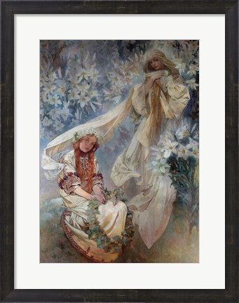 Framed Madonna of the Lilies, 1905 Print