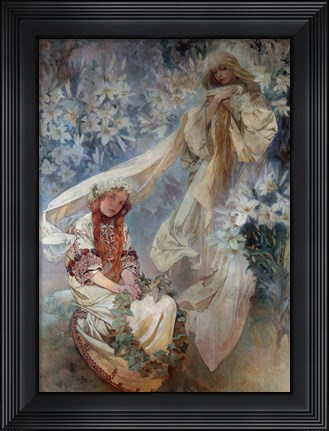 Framed Madonna of the Lilies, 1905 Print