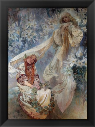 Framed Madonna of the Lilies, 1905 Print