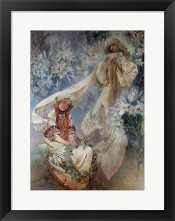 Framed Madonna of the Lilies, 1905 Print