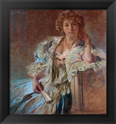Framed Portrait of Berthe Lalande, 1904 Print