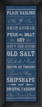 Framed Plain Sailing Print