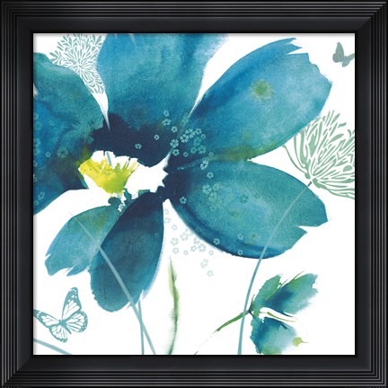 Framed Blue Dawn I Print