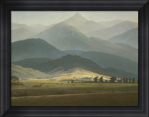Framed Landscape with Mountains Print