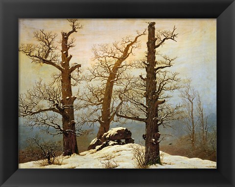 Framed Megalithic Cairn in the Snow, c. 1820 Print