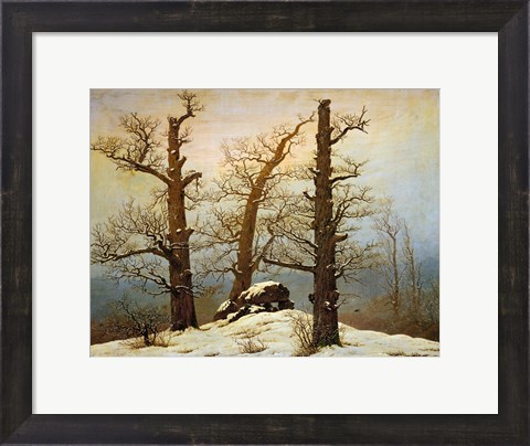 Framed Megalithic Cairn in the Snow, c. 1820 Print