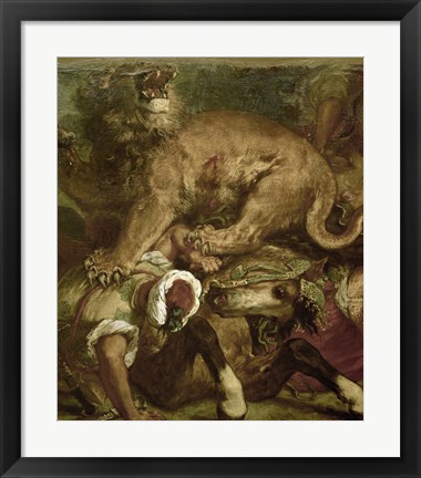 Framed Lion Hunt Print