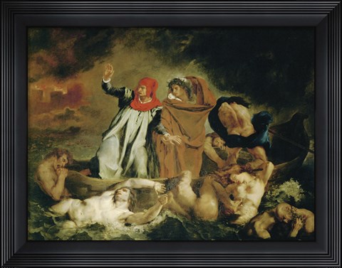 Framed Dante and Virgil, 1822 Print