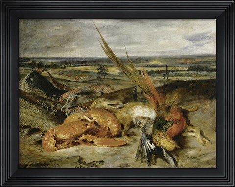Framed Still Life with Lobster, 1827 Print