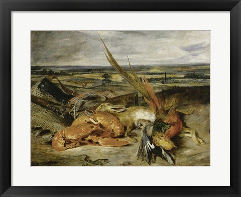 Framed Still Life with Lobster, 1827 Print