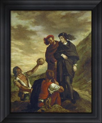 Framed Hamlet and Horatio in the Cemetery, 1839 Print