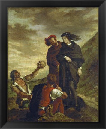 Framed Hamlet and Horatio in the Cemetery, 1839 Print