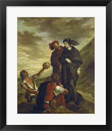 Framed Hamlet and Horatio in the Cemetery, 1839 Print