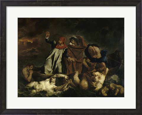 Framed Dante and Virgil in Hell (Dante&#39;s Boat) 1822 Print