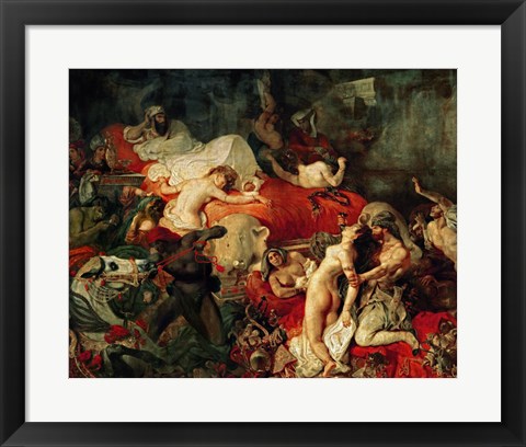 Framed Death of Sardanapalus, 1827 Print