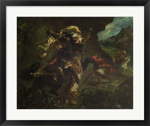 Framed Tiger Hunt, 1854 Print