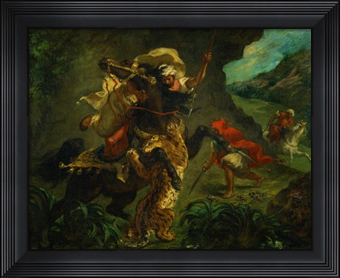 Framed Tiger Hunt, 1854 Print