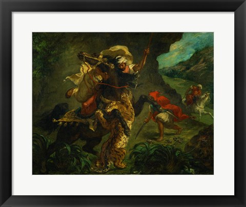 Framed Tiger Hunt, 1854 Print
