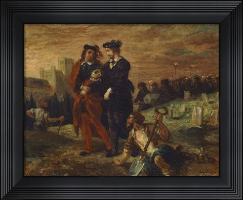 Framed Hamlet and Horatio in the Cemetery Print