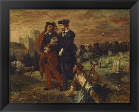 Framed Hamlet and Horatio in the Cemetery Print