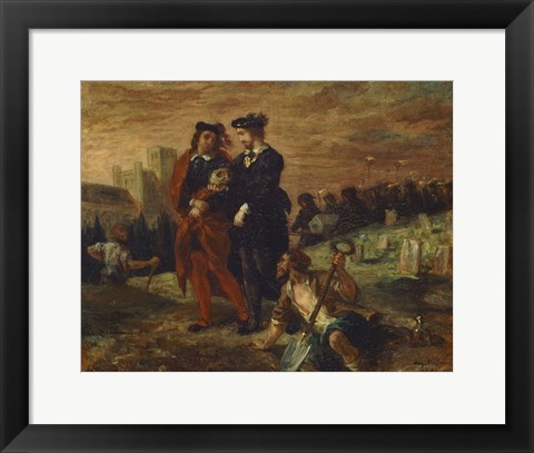 Framed Hamlet and Horatio in the Cemetery Print