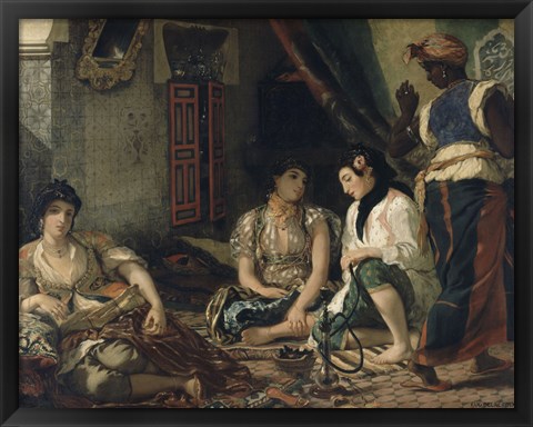 Framed Algerian Women in Their Apartment 1834 Print