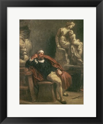 Framed Michelangelo in His Studio, c 1850 Print