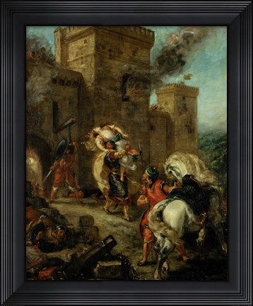 Framed Rebecca Raped by a Knight Templar during the Sack of the Castle Frondeboeuf, 1858 Print
