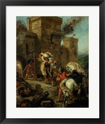 Framed Rebecca Raped by a Knight Templar during the Sack of the Castle Frondeboeuf, 1858 Print