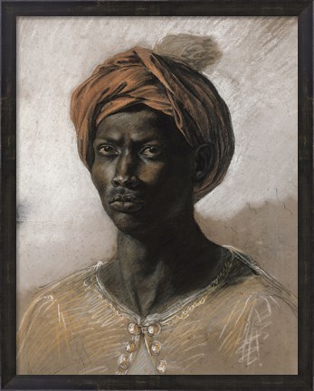 Framed Bust of a Black Man Wearing a Turban, 1826 Print